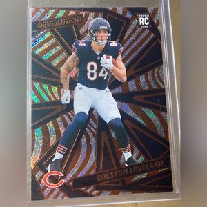 2025 Panini Revolution Colston Loveland RC #206 Groove Parallel Chicago Bears